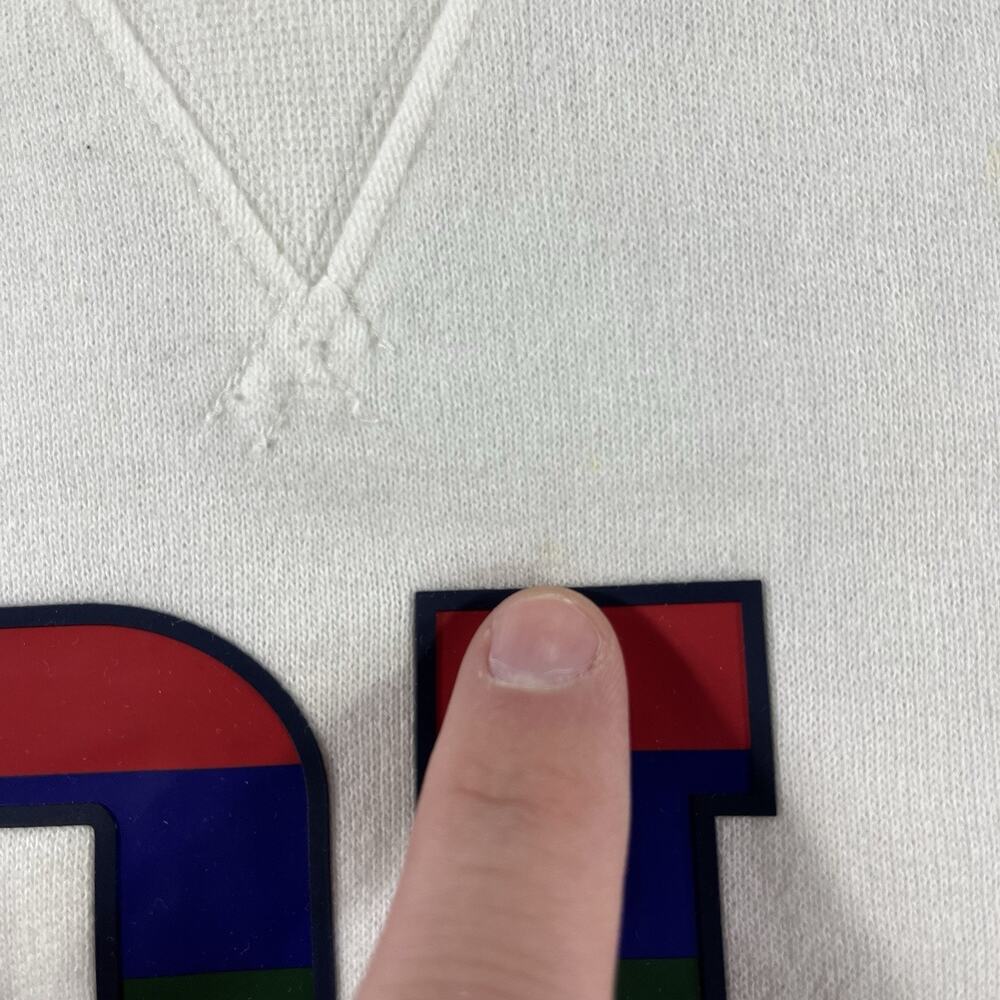 Polo Ralph Lauren Sweatshirt Mens XXL White Multi Color Block Logo Fleece Crew - Picture 8 of 13